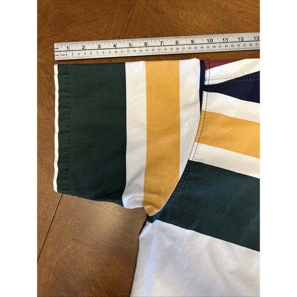 VTG Chaps Ralph Lauren 90s Striped Multicolor Colorblock Short Sleeve Men's L - Picture 10 of 16